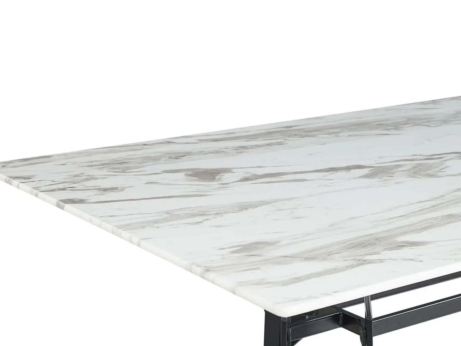 Tavolo da pranzo BALLINA Marmo bianco 160 cm 90 cm Vetro temperato