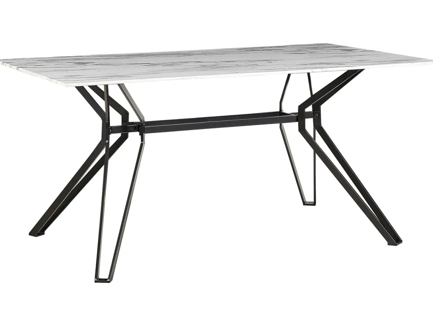 Tavolo da pranzo BALLINA Marmo bianco 160 cm 90 cm Vetro temperato