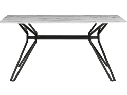Tavolo da pranzo BALLINA Marmo bianco 160 cm 90 cm Vetro temperato