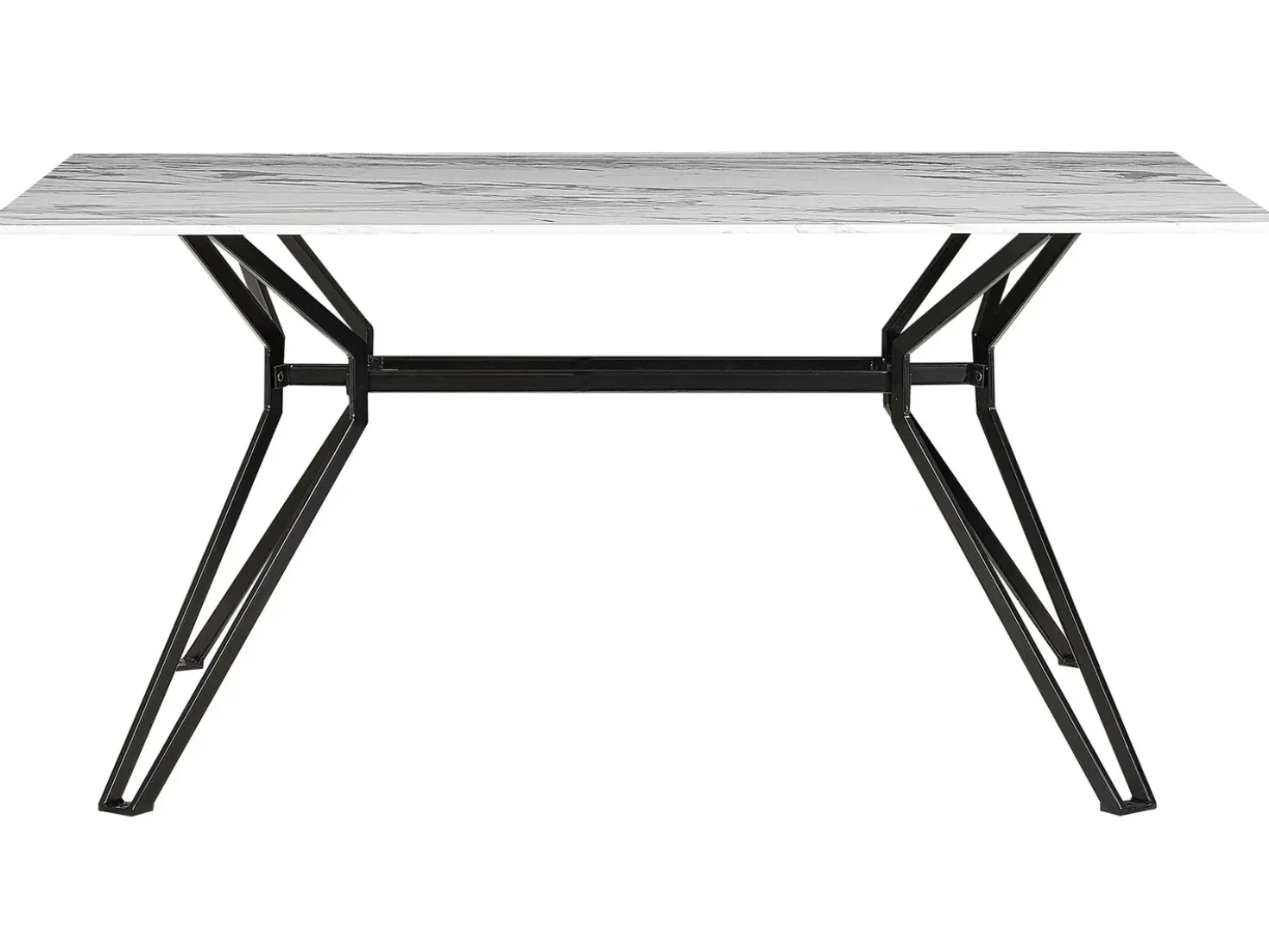 Tavolo da pranzo BALLINA Marmo bianco 160 cm 90 cm Vetro temperato