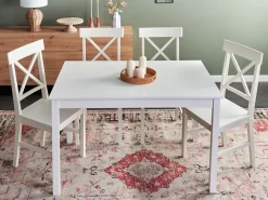 Tavolo da pranzo BARLEE Bianco 120 cm 75 cm Legno di pioppo