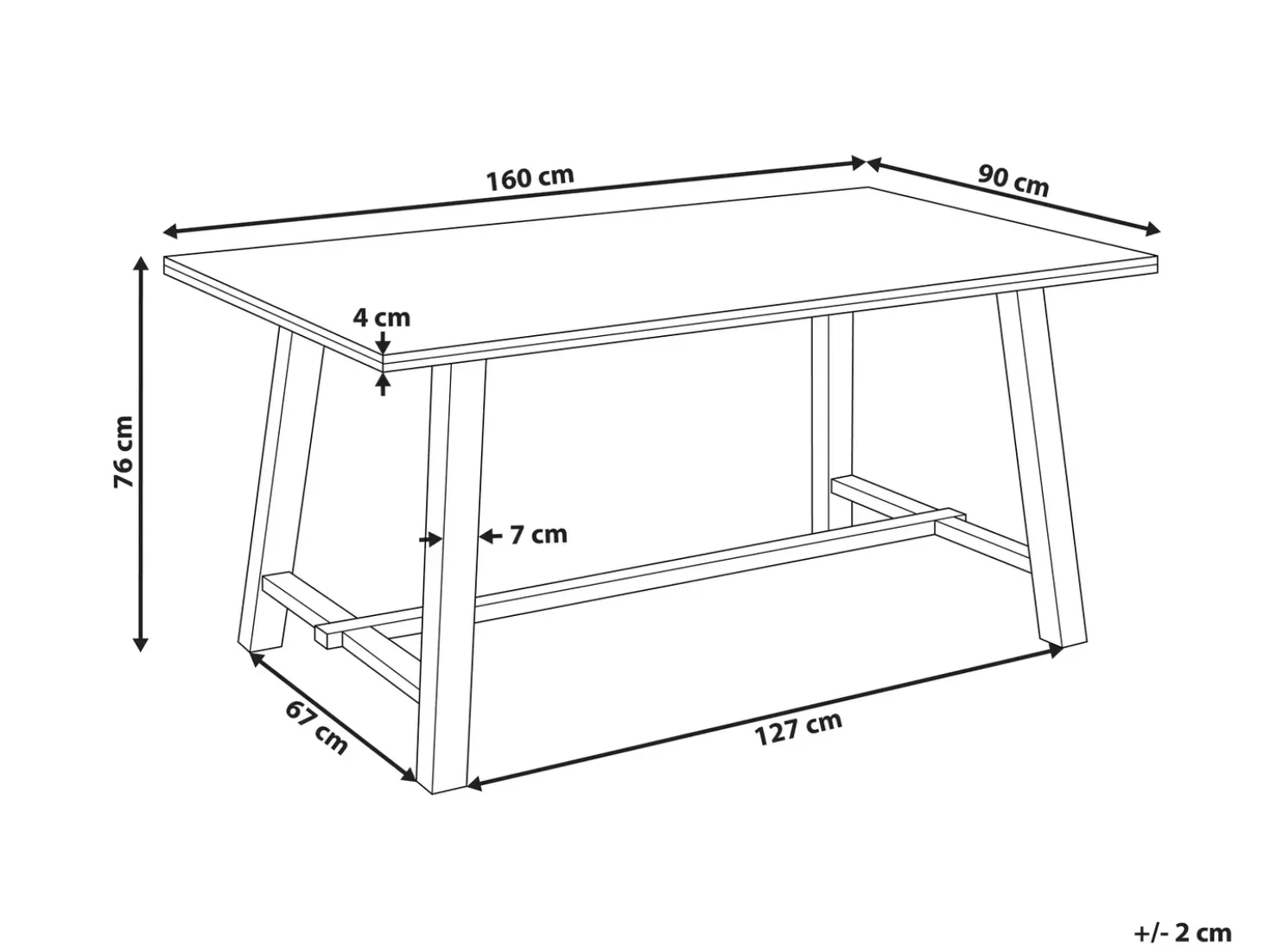 Tavolo da pranzo BARNES Frassino naturale 160 cm 90 cm