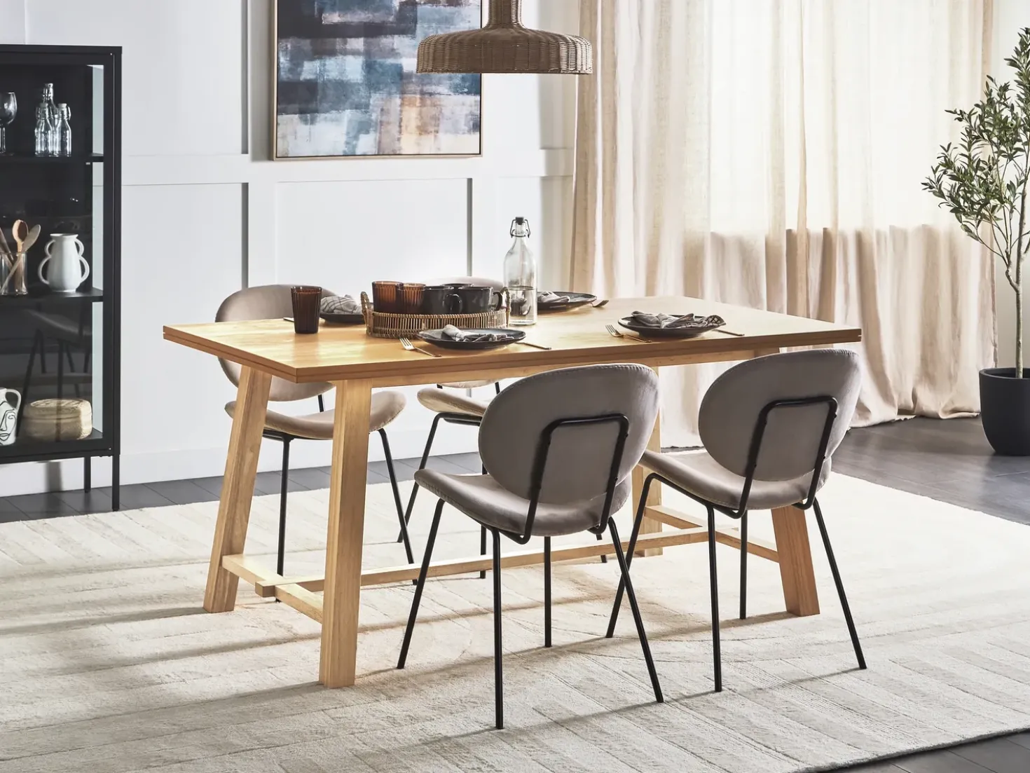 Tavolo da pranzo BARNES Frassino naturale 160 cm 90 cm