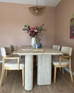 Tavolo da pranzo BARROY Effetto travertino 180 cm 90 cm