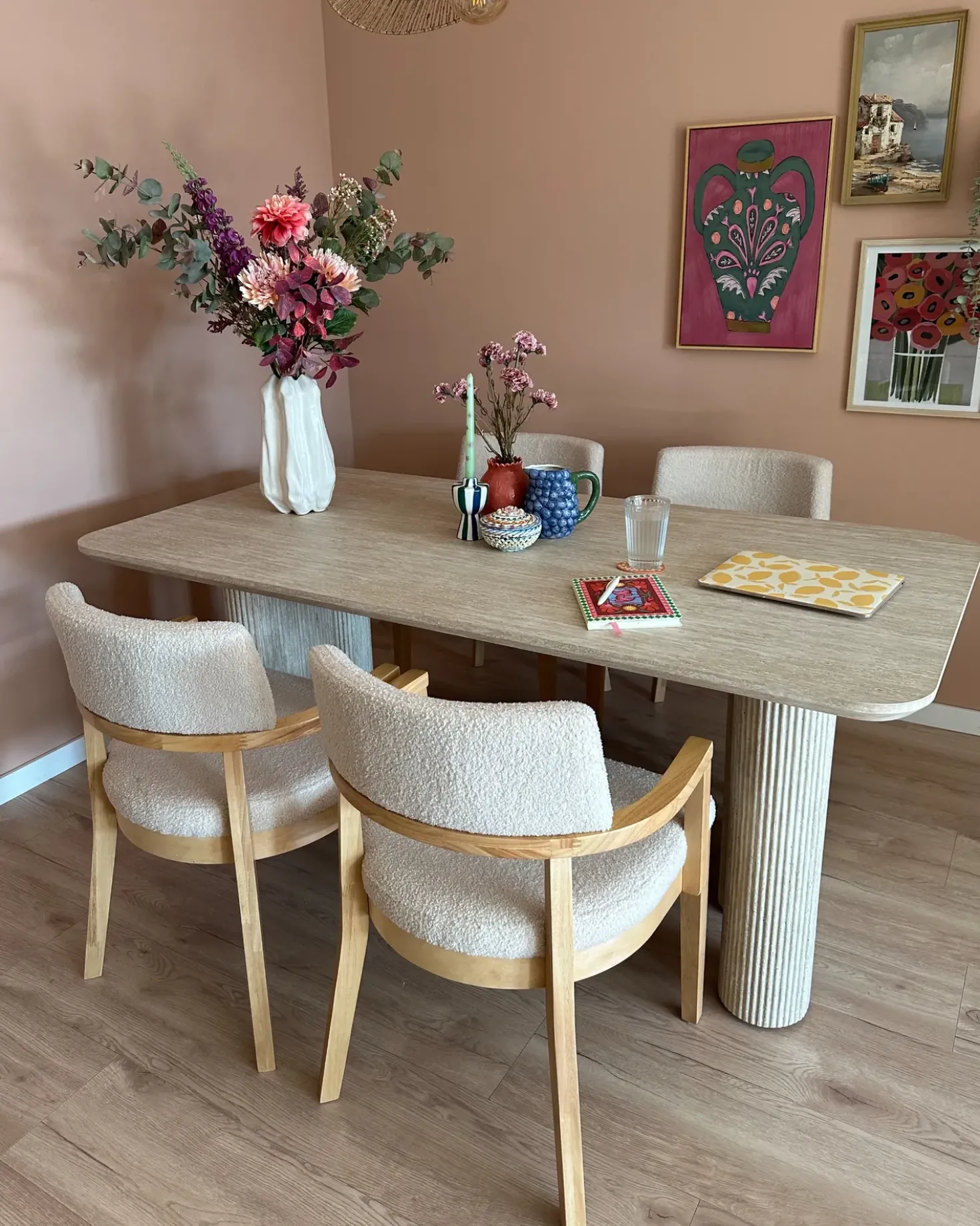 Tavolo da pranzo BARROY Effetto travertino 180 cm 90 cm