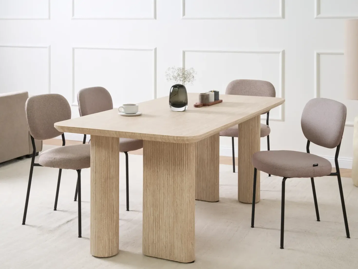 Tavolo da pranzo BARROY Effetto travertino 180 cm 90 cm