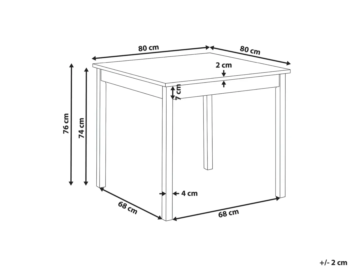 Tavolo da pranzo BATTERSBY Rovere chiaro 80 cm 80 cm