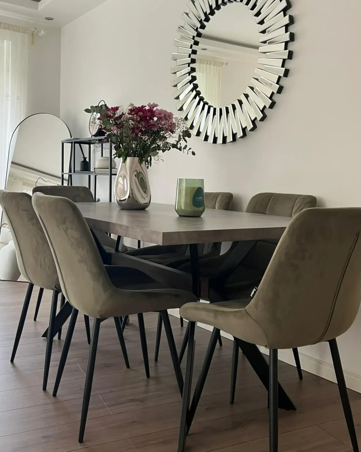 Tavolo da pranzo BENSON Grigio effetto cemento 160 cm 90 cm