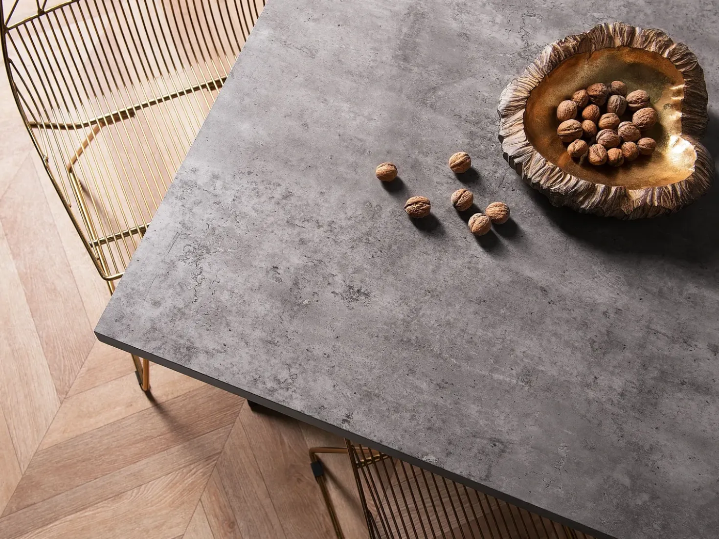 Tavolo da pranzo BENSON Grigio effetto cemento 160 cm 90 cm