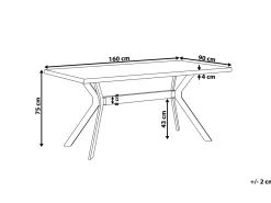 Tavolo da pranzo BENSON Grigio effetto cemento 160 cm 90 cm