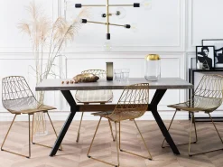 Tavolo da pranzo BENSON Grigio effetto cemento 160 cm 90 cm