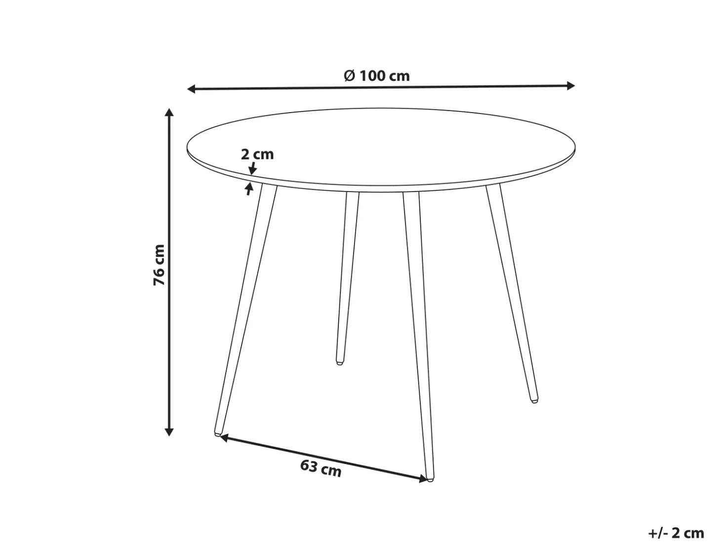 Tavolo da pranzo BJORKA Marrone chiaro 100 cm 100 cm