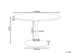 Tavolo da pranzo BOCA Bianco 120 cm 120 cm