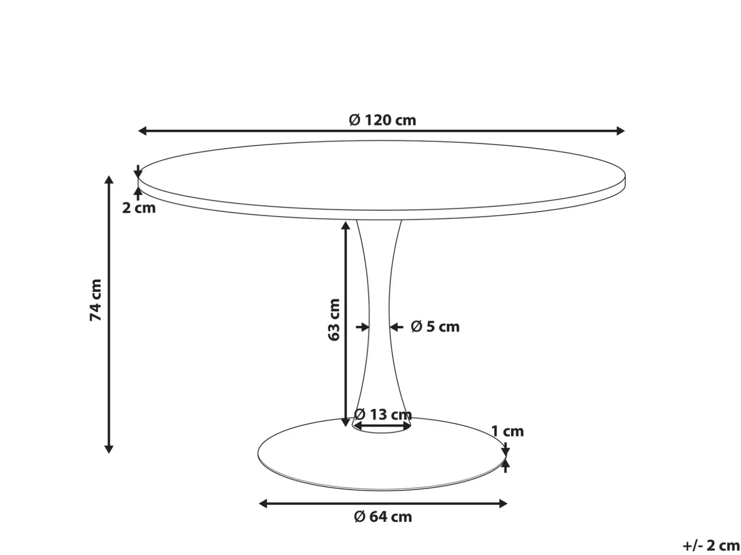 Tavolo da pranzo BOCA Marmo bianco 120 cm 120 cm