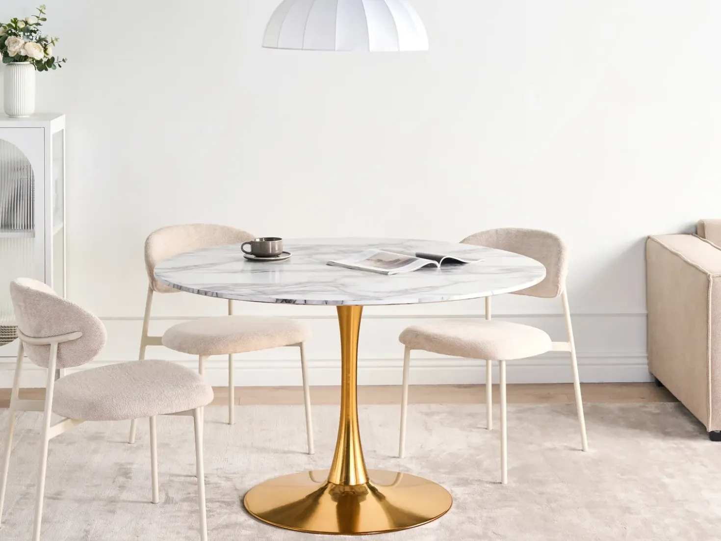 Tavolo da pranzo BOCA Marmo bianco 120 cm 120 cm