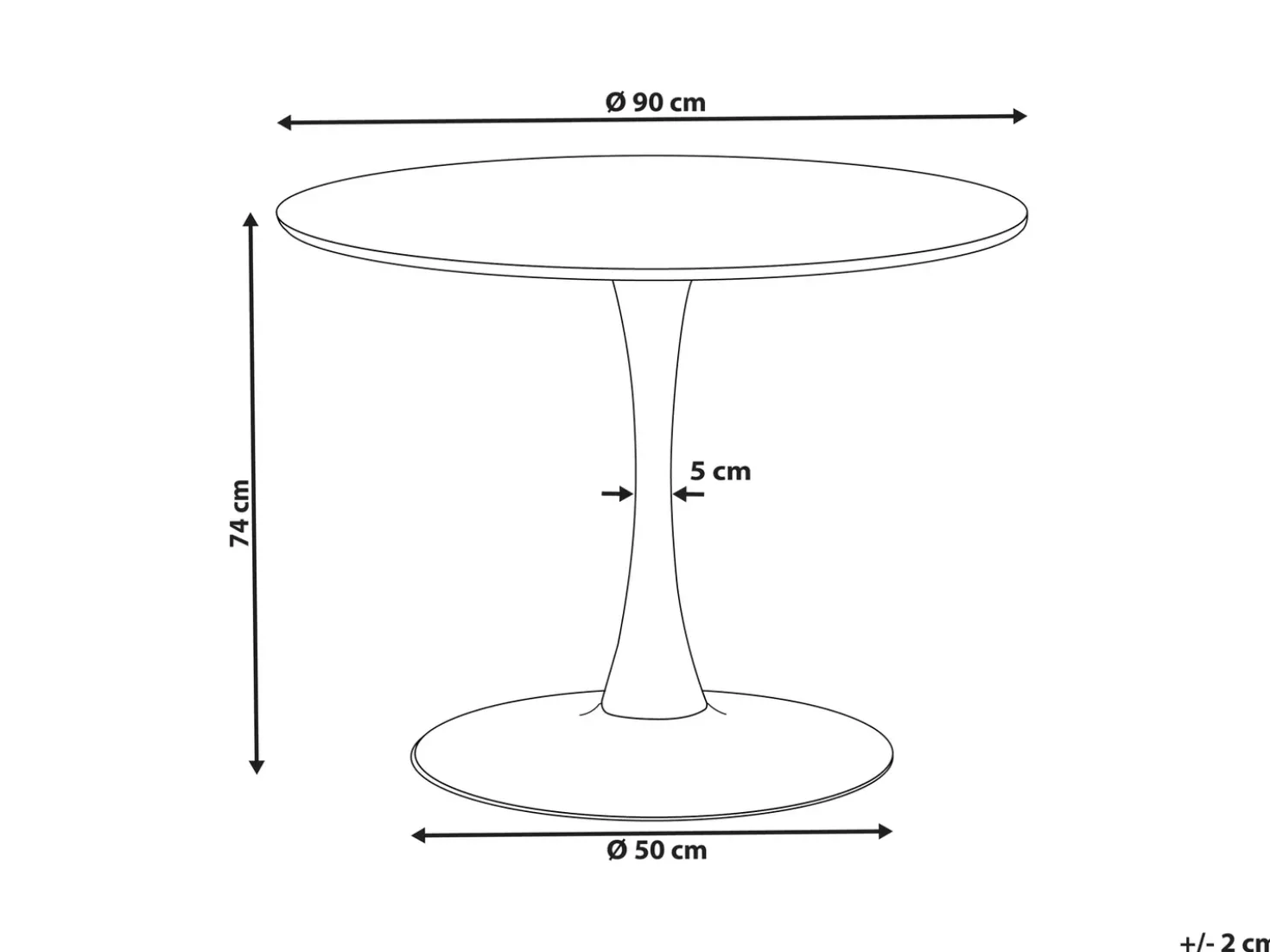 Tavolo da pranzo BOCA Marmo nero 90 cm 90 cm