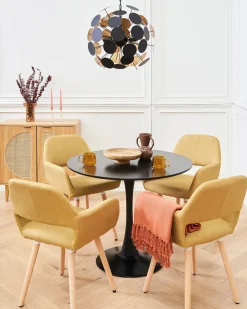 Tavolo da pranzo BOCA Nero 90 cm 90 cm