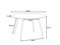 Tavolo da pranzo BOVIO Nero 120 cm 120 cm