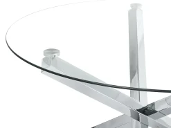 Tavolo da pranzo BUTLER Argento 110 cm 110 cm Vetro temperato