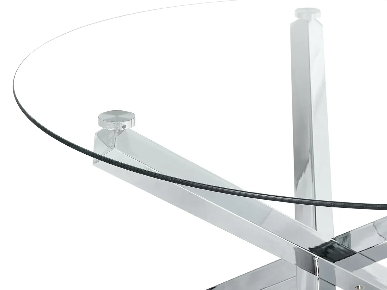Tavolo da pranzo BUTLER Argento 110 cm 110 cm Vetro temperato