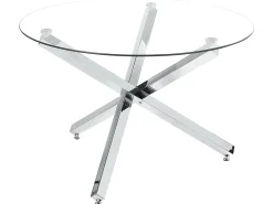 Tavolo da pranzo BUTLER Argento 110 cm 110 cm Vetro temperato