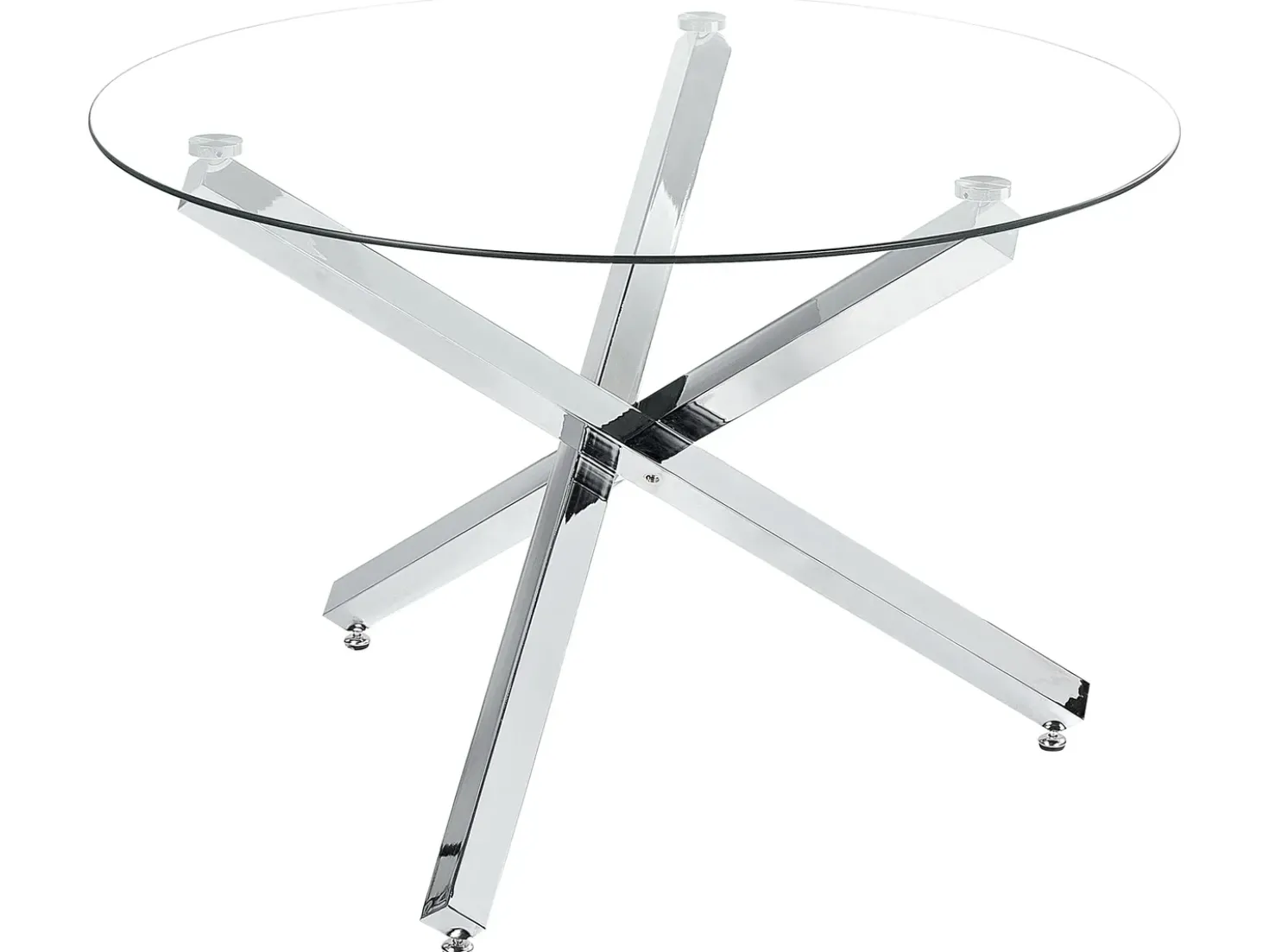 Tavolo da pranzo BUTLER Argento 110 cm 110 cm Vetro temperato