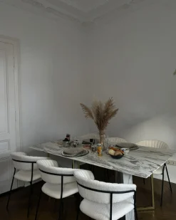 Tavolo da pranzo CALCIO Marmo bianco 200 cm 100 cm