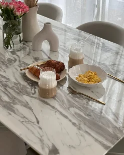Tavolo da pranzo CALCIO Marmo bianco 200 cm 100 cm