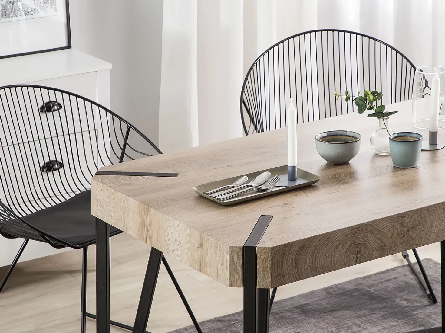 Tavolo da pranzo CAMBELL Tortora 130 cm 80 cm