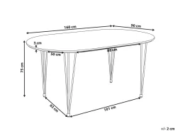 Tavolo da pranzo CAVELL Marrone chiaro 160 cm 90 cm