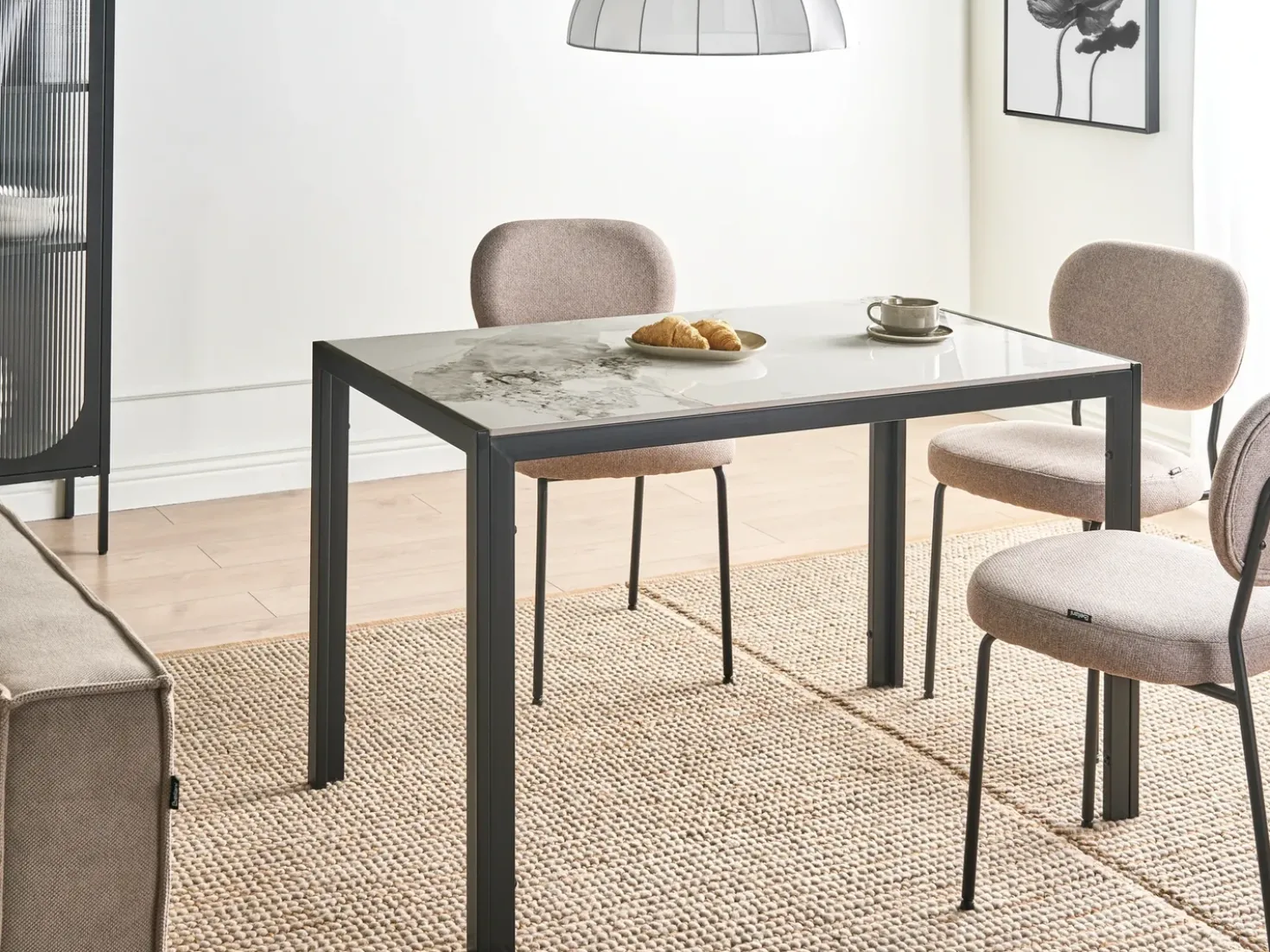 Tavolo da pranzo CLARENCE Marmo bianco 120 cm 70 cm Ceramica