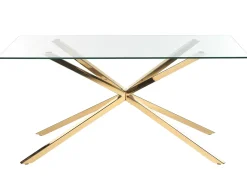 Tavolo da pranzo CORA Oro 160 cm 90 cm Vetro temperato
