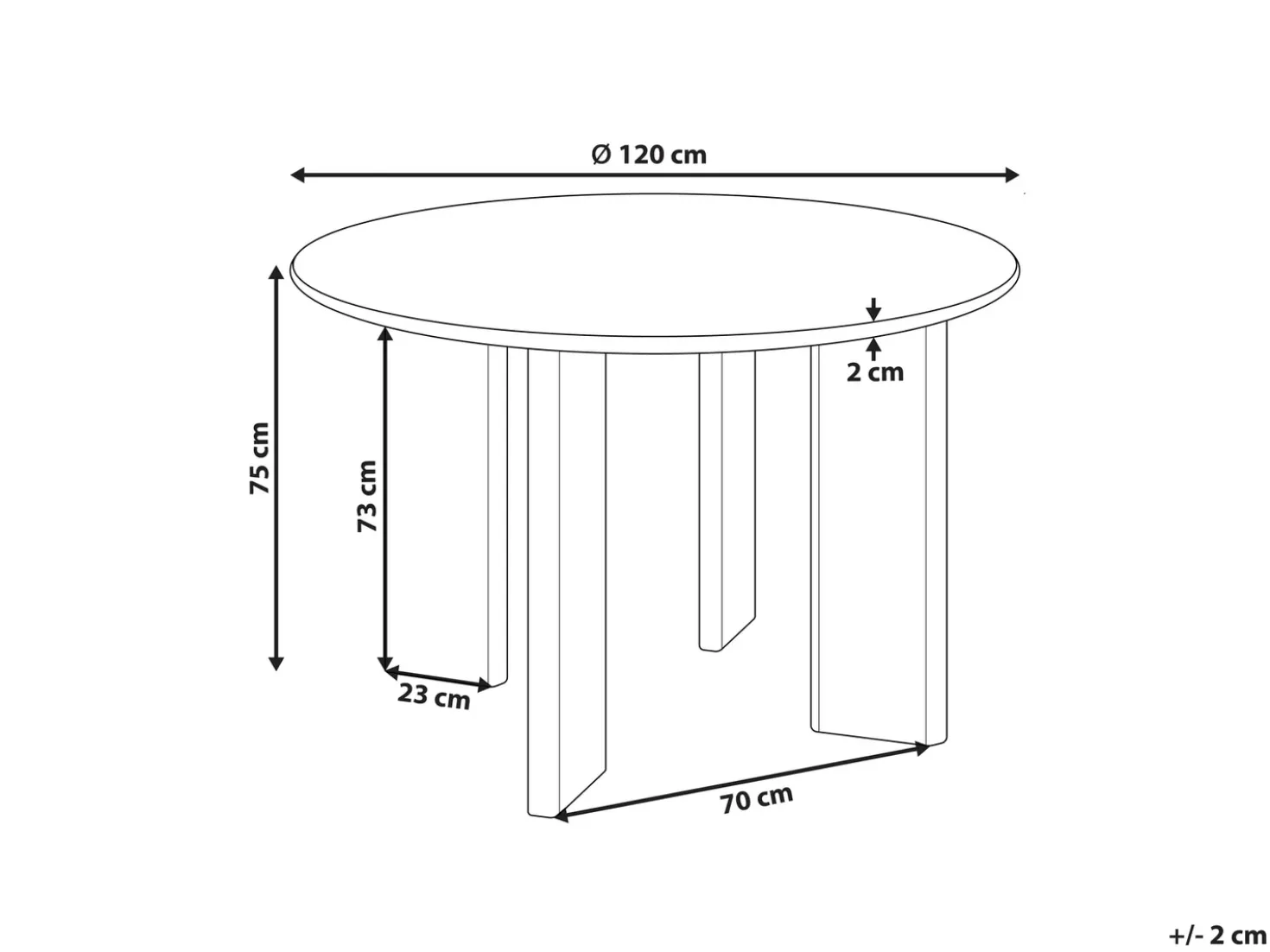 Tavolo da pranzo COSMO Bianco 120 cm 120 cm