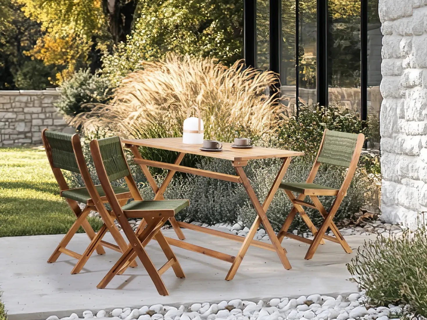 Tavolo da pranzo da giardino PROSSEDI 120 cm 60 cm Legno d'acacia Marrone