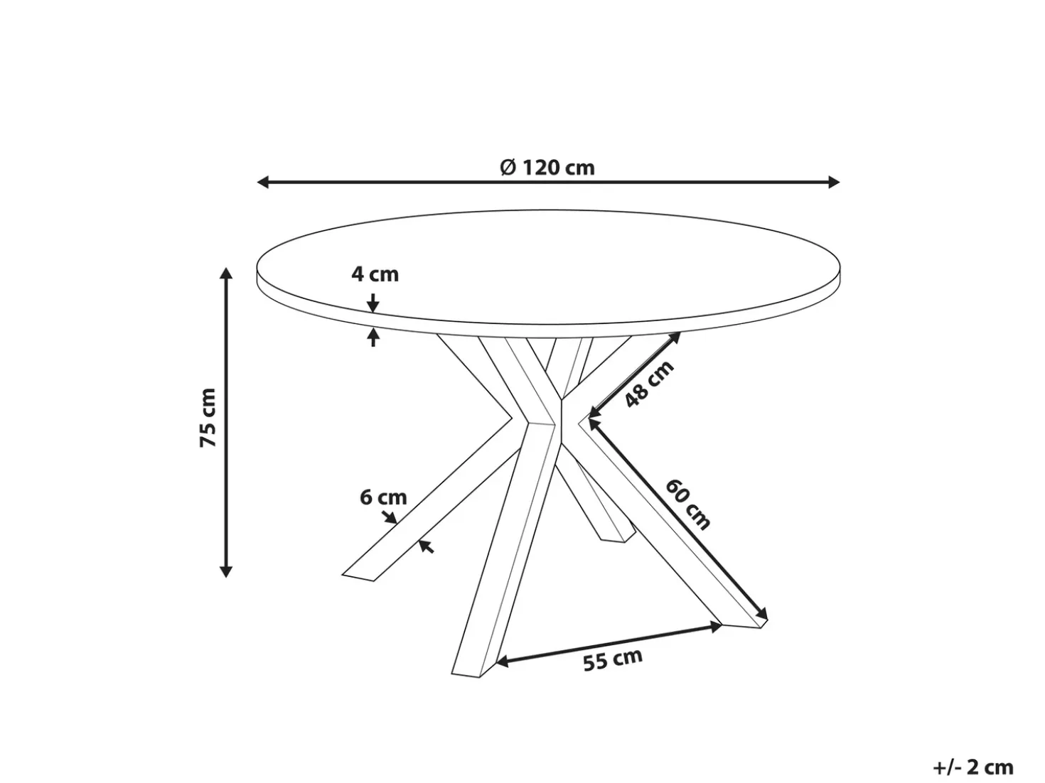 Tavolo da pranzo da giardino MALETTO 120 cm 120 cm Vetro Tortora