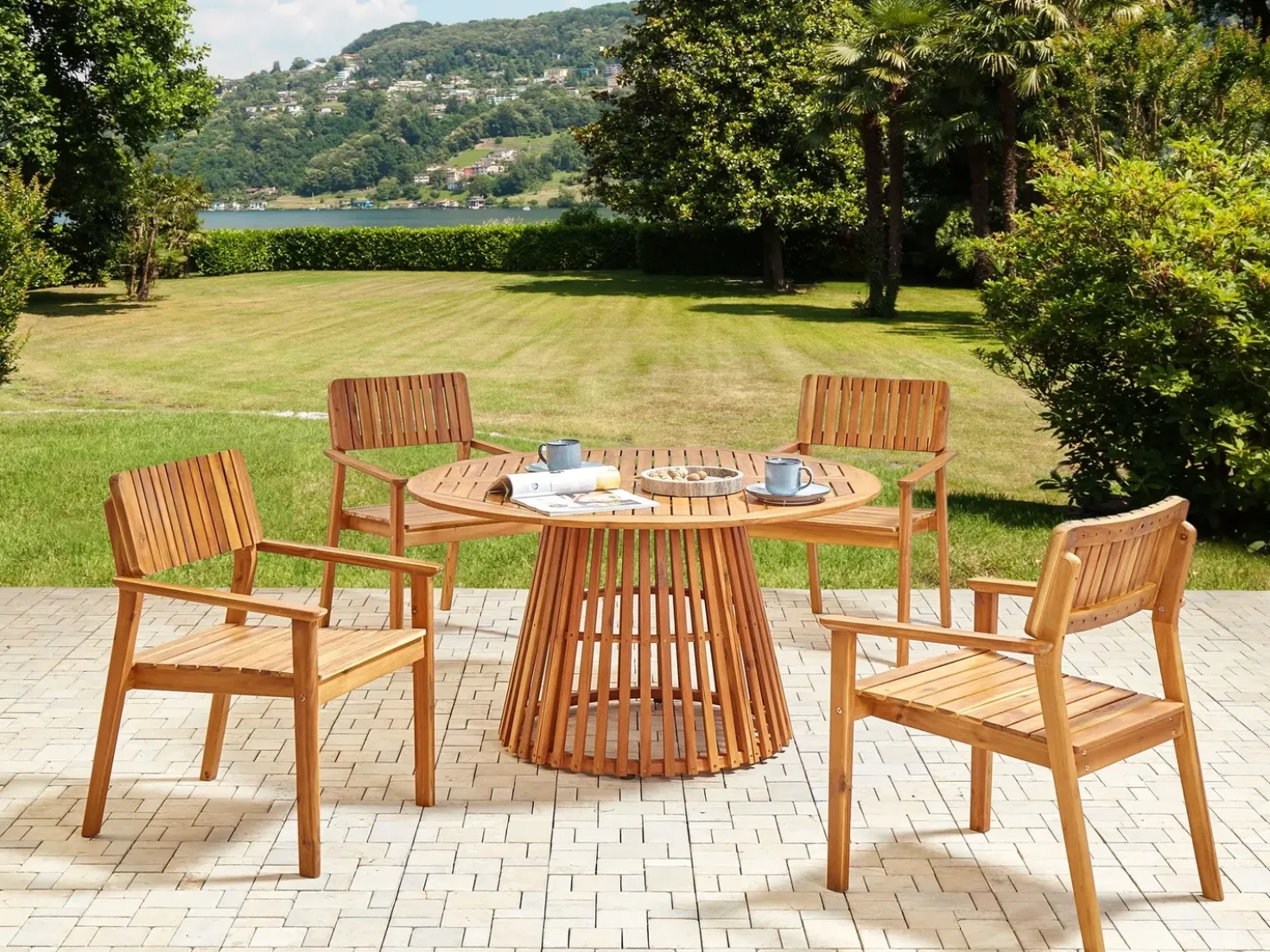 Tavolo da pranzo da giardino AGELLO 120 cm 120 cm Legno d'acacia Marrone