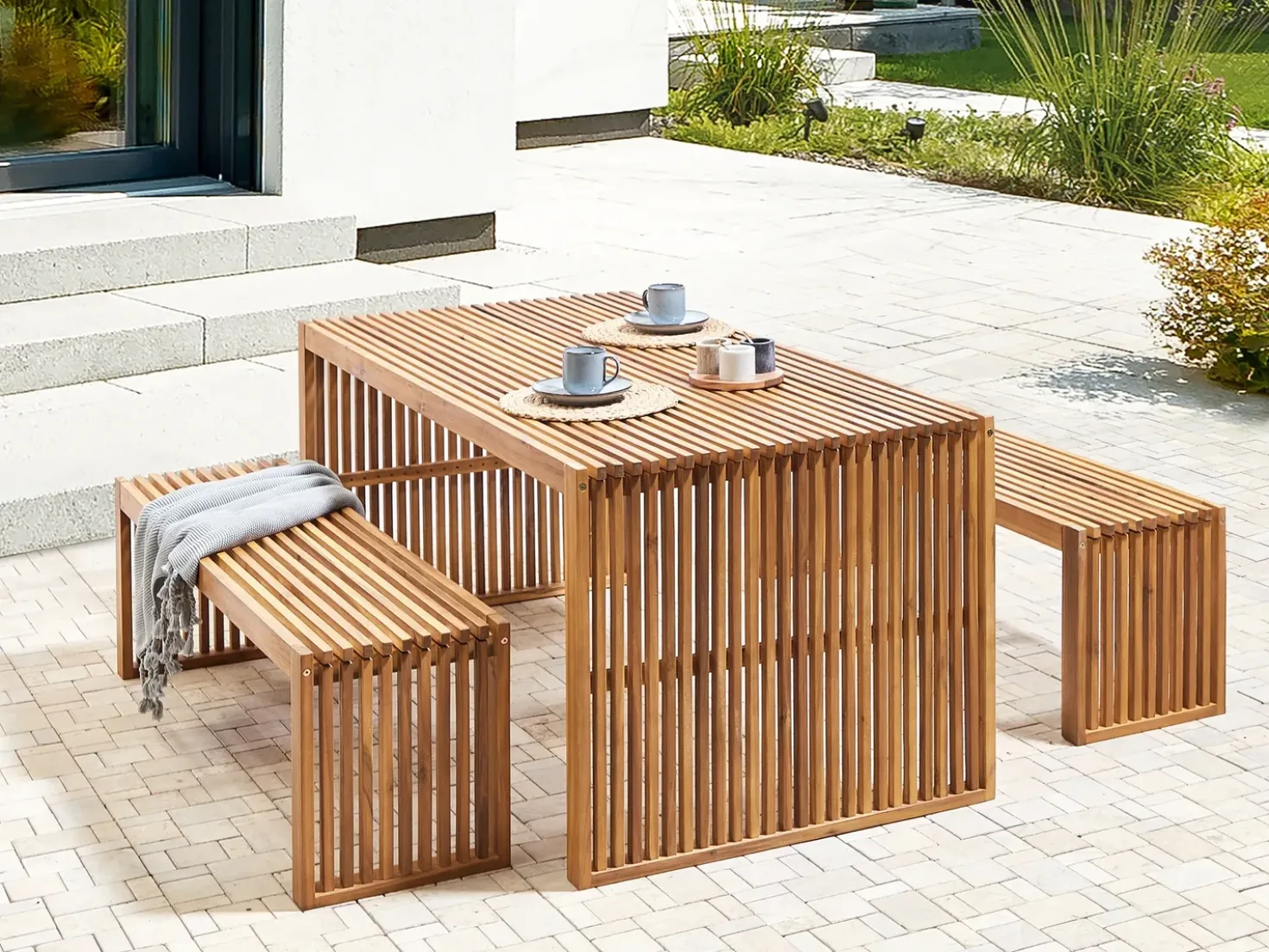 Tavolo da pranzo da giardino SULZANO 180 cm 90 cm Legno d'acacia Marrone
