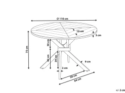 Tavolo da pranzo da giardino LISSONE 110 cm 110 cm Legno d'acacia Marrone