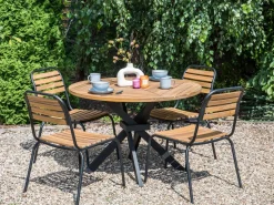 Tavolo da pranzo da giardino LISSONE 110 cm 110 cm Legno d'acacia Marrone