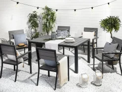 Tavolo da pranzo da giardino COMO 150 cm 90 cm Grigio
