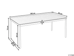 Tavolo da pranzo da giardino VALLESE 180 cm 90 cm Legno d'acacia Marrone