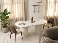 Tavolo da pranzo da giardino SIRMIONE 200 cm 110 cm Effetto terrazzo Terrazzo Bianco