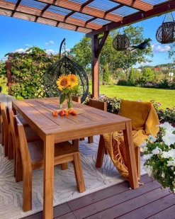 Tavolo da pranzo da giardino LIVORNO 210 cm 90 cm Legno d'acacia Marrone