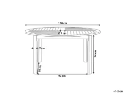 Tavolo da pranzo da giardino TOLVE 150 cm 150 cm Legno d'acacia Marrone