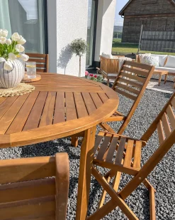 Tavolo da pranzo da giardino TOLVE 150 cm 150 cm Legno d'acacia Marrone