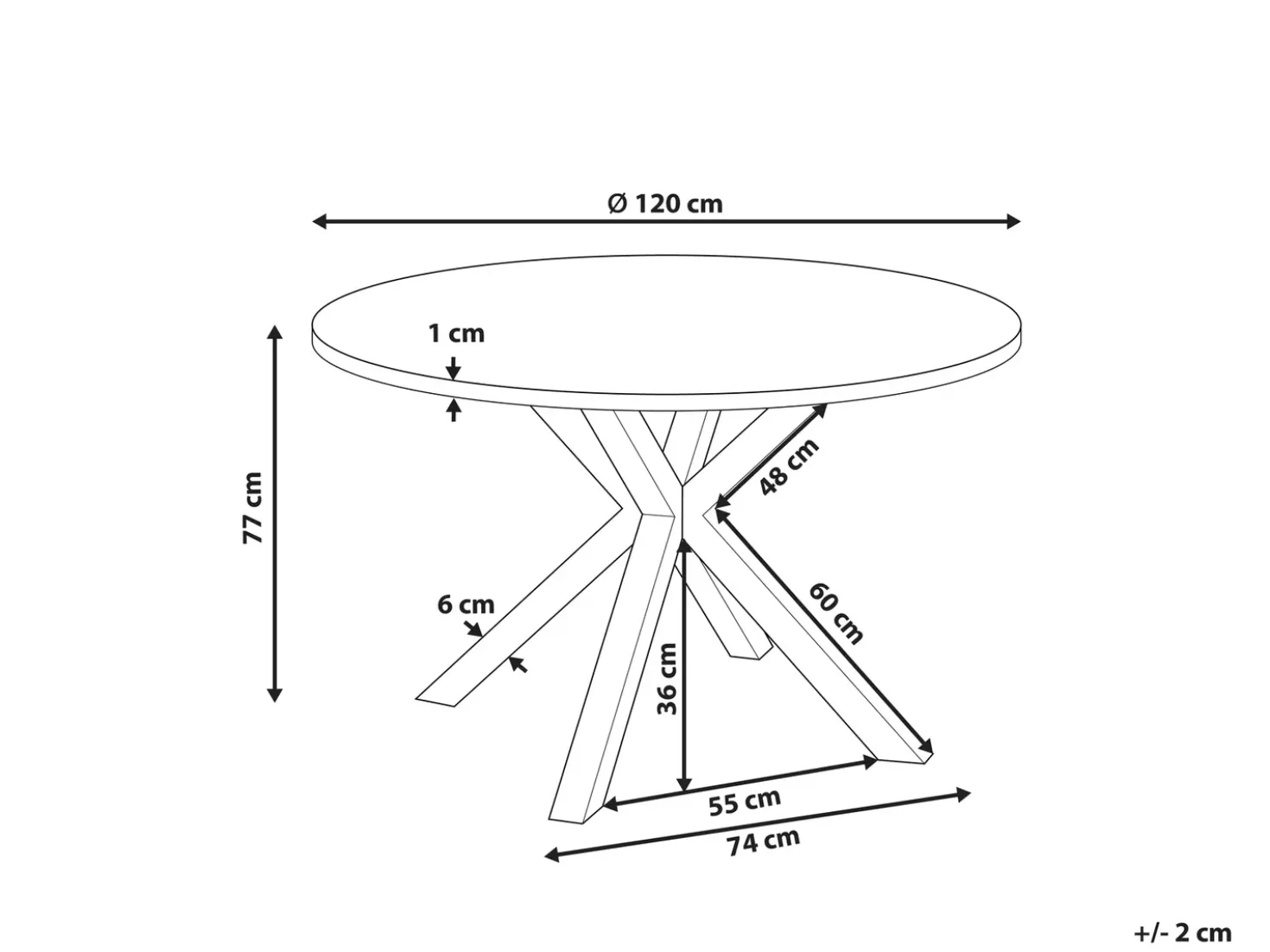 Tavolo da pranzo da giardino MALETTO 120 cm 120 cm Vetro Bianco