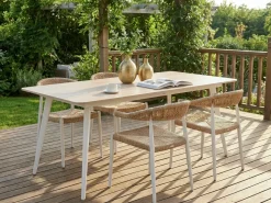 Tavolo da pranzo da giardino RODALLO 160 cm 90 cm Pietra Effetto travertino