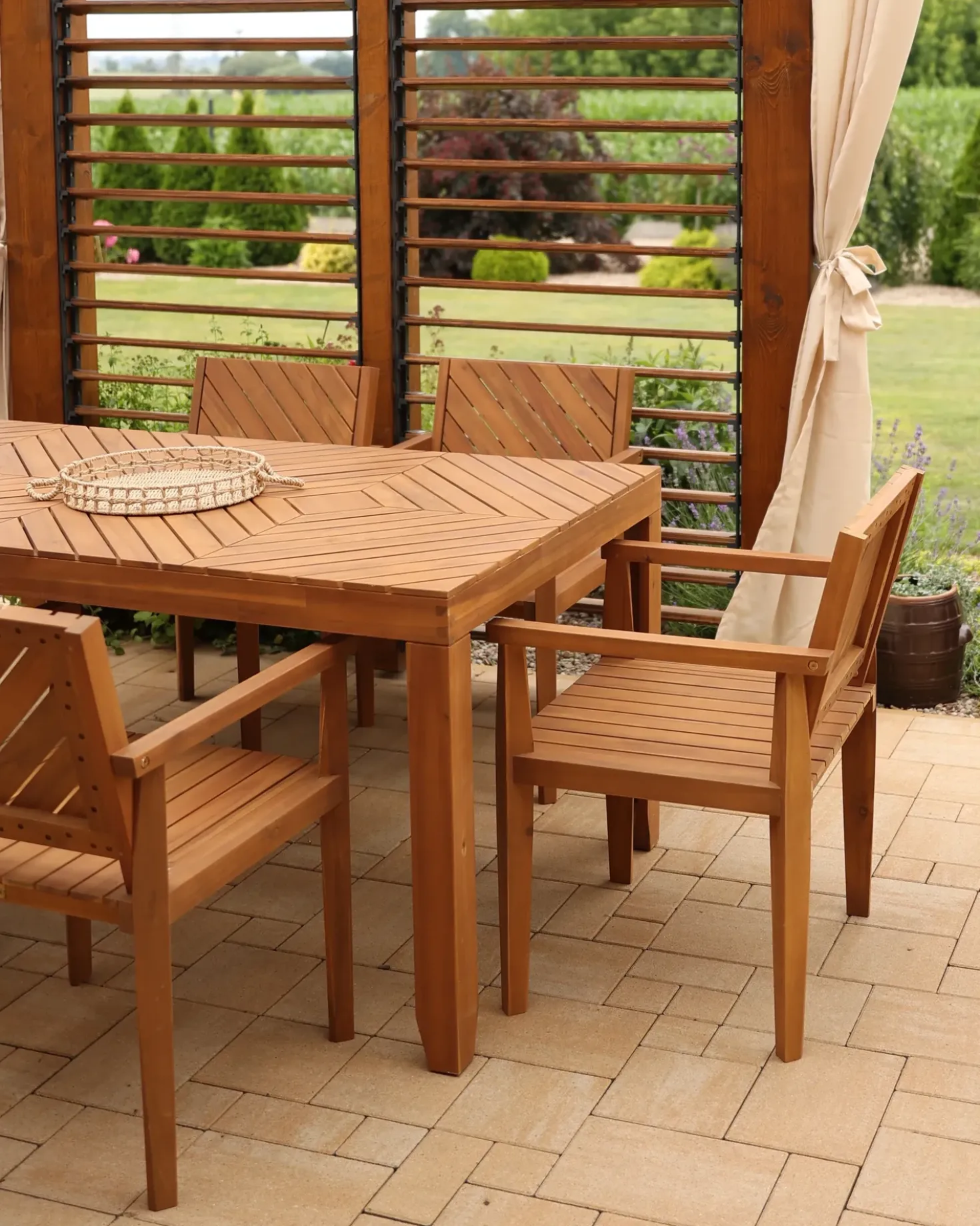 Tavolo da pranzo da giardino BARATTI 180 cm 90 cm Legno d'acacia Marrone