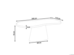 Tavolo da pranzo da giardino SPOLETO 200 cm 110 cm Beige