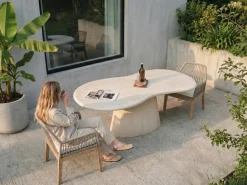 Tavolo da pranzo da giardino SPOLETO 200 cm 110 cm Beige